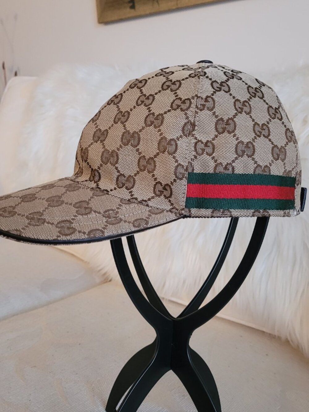 Gucci Beige & Brown Canvas Original GG Baseball Cap - Unisex